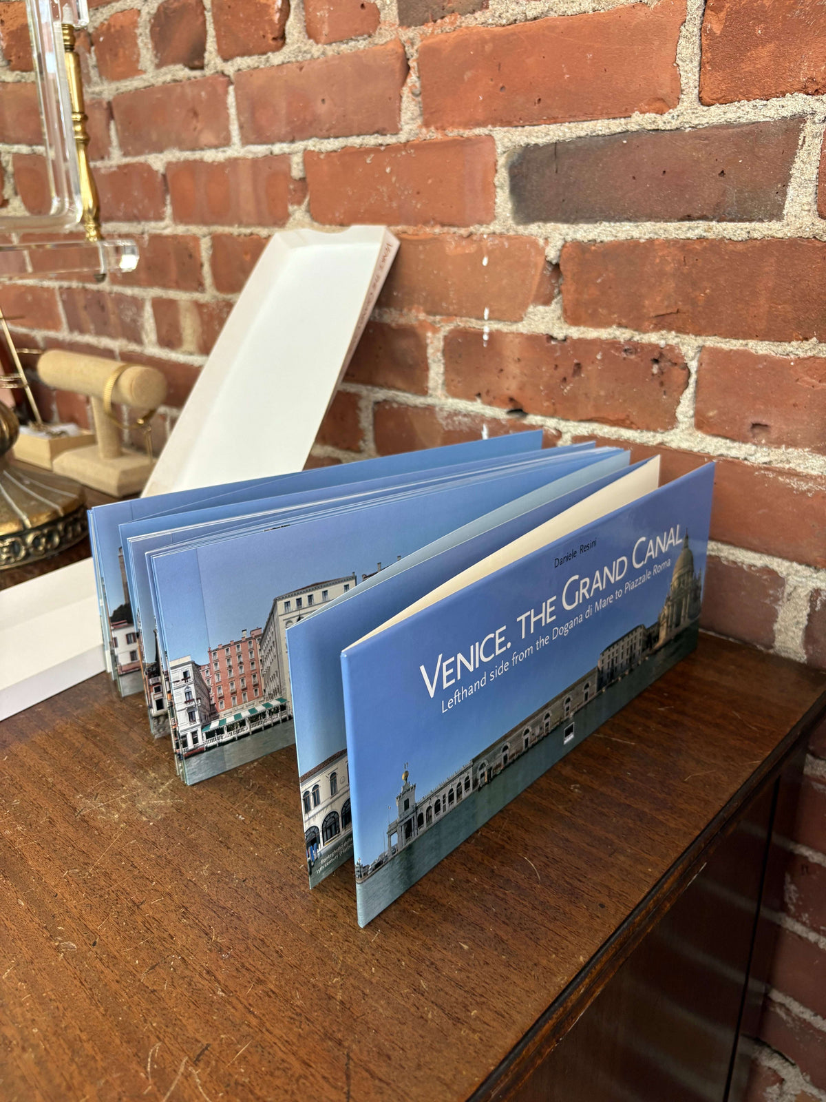 Venice Grand Canal fold-out book standing open