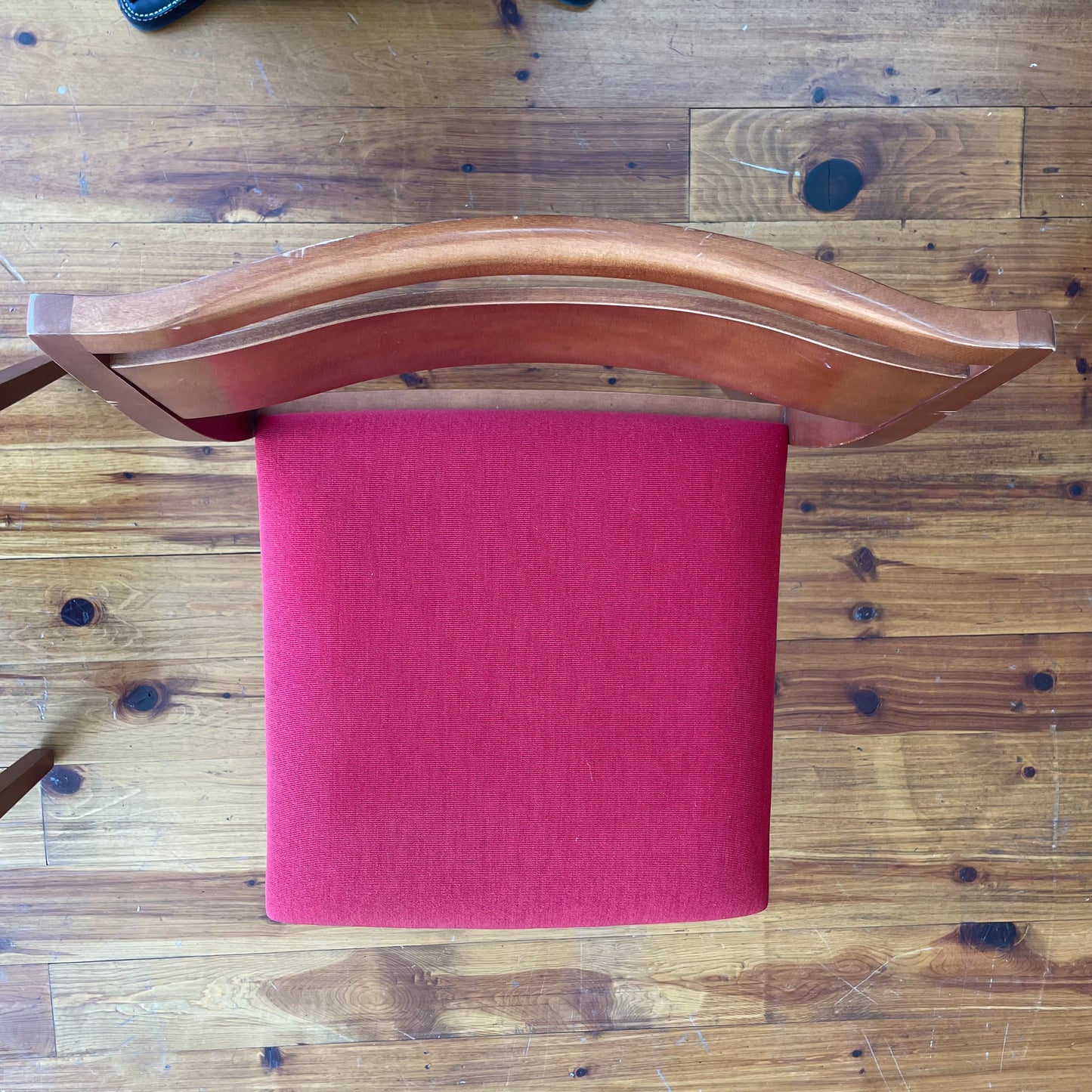 Knoll Studios Jens Risom Side Chairs (Pair) – Red Wool Seats, Mid-Century Icons