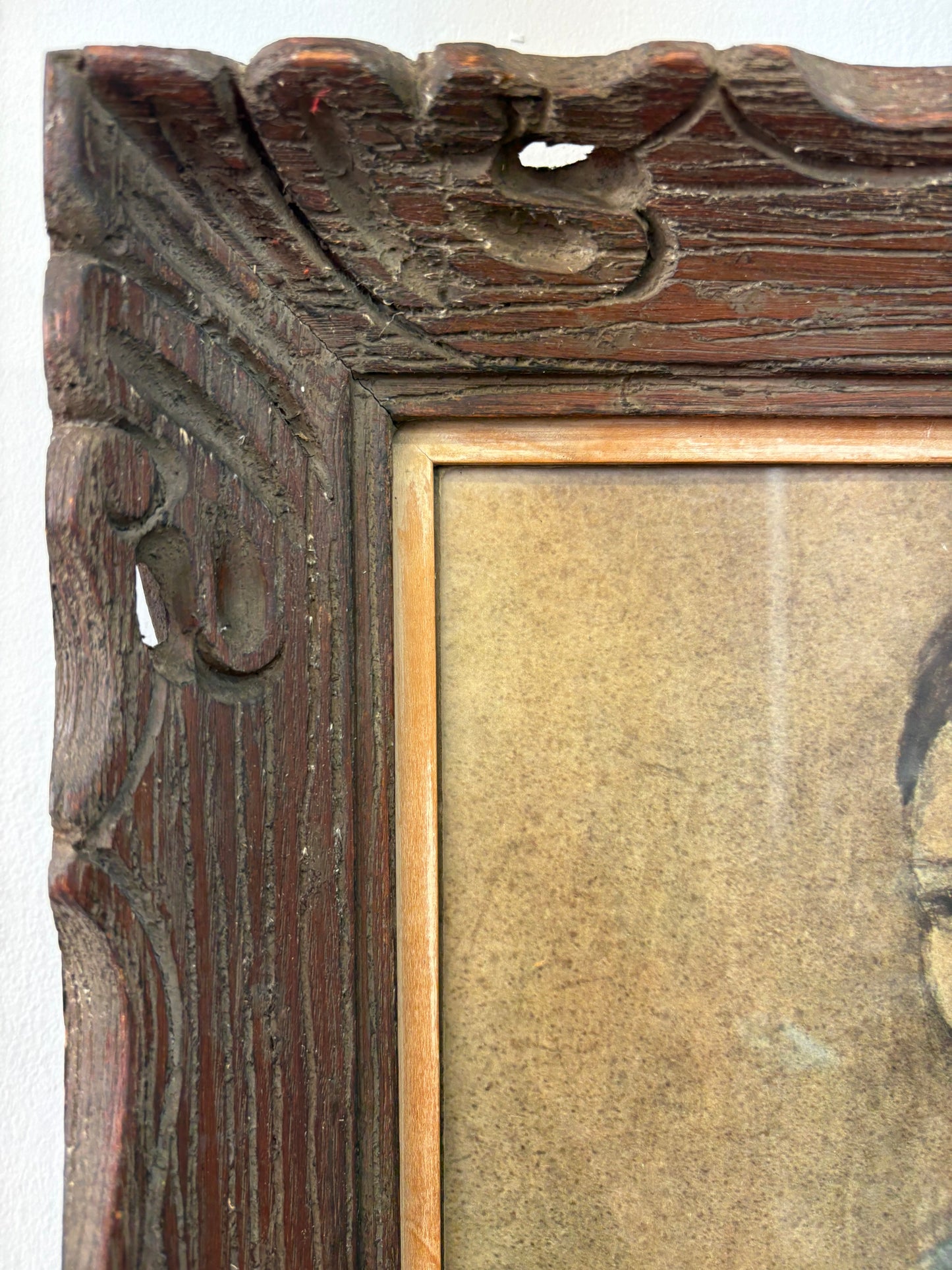 “Blue Boy” After Picasso – Framed Blue-Period Portrait Painting, 18" x 15"