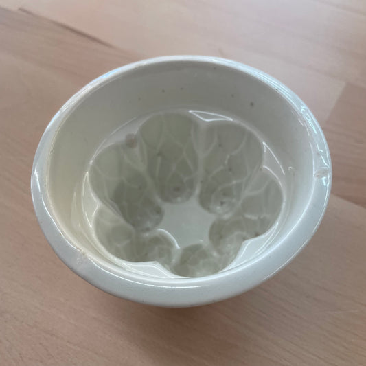 Antique Ironstone Food Mold with Fluted Interior Detail