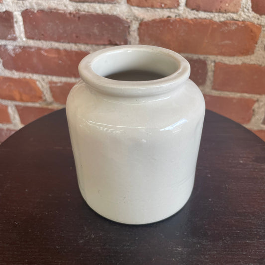 Antique Stoneware Crock Jar with Rolled Lip – Embossed "LAB" Base