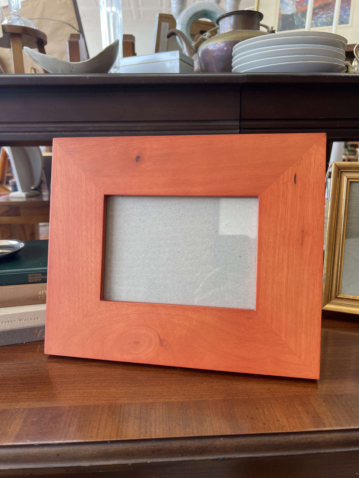 Wide wood picture frame — front view of the wide flat molding