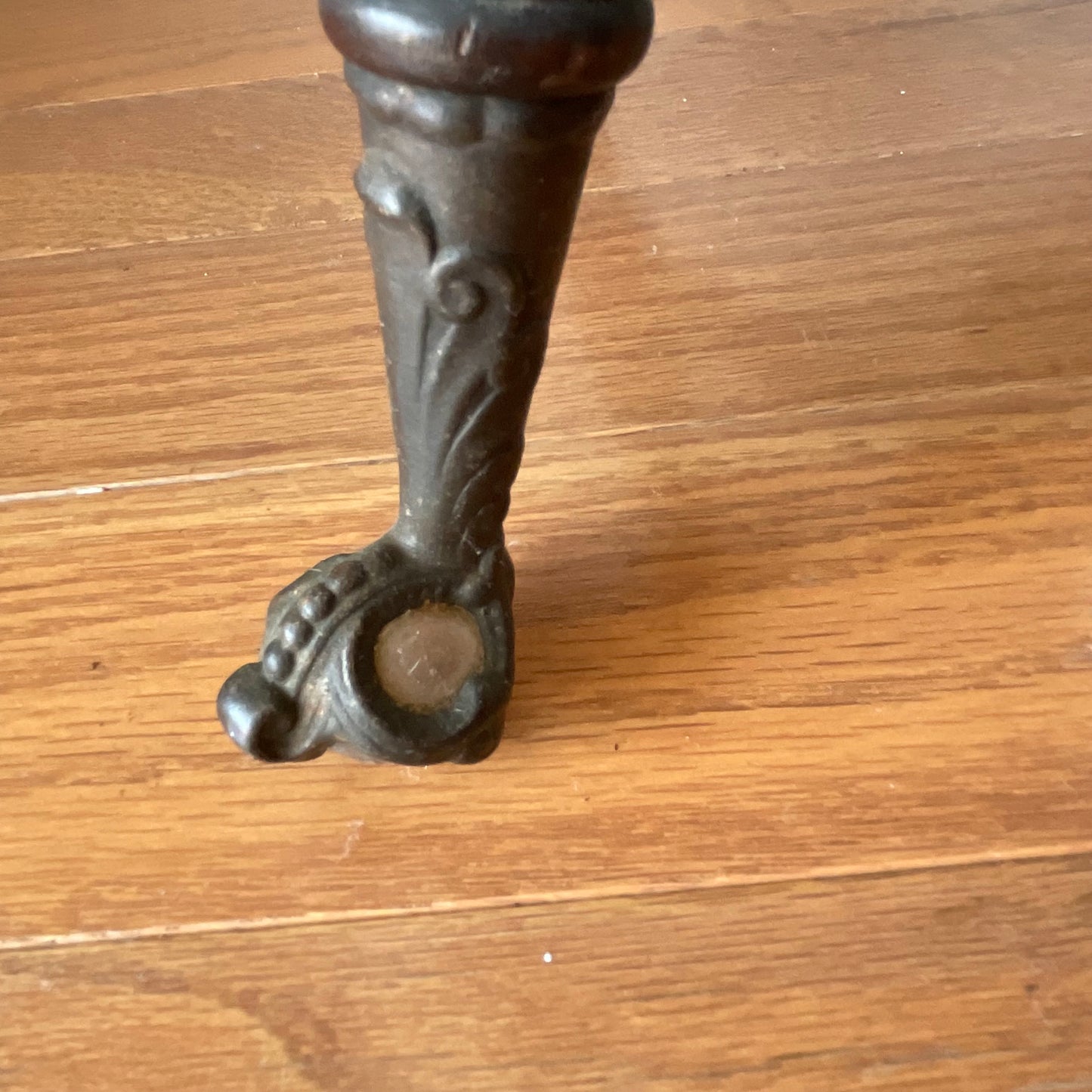 Antique Swivel Piano Chair with Claw Feet and Carved Backrest