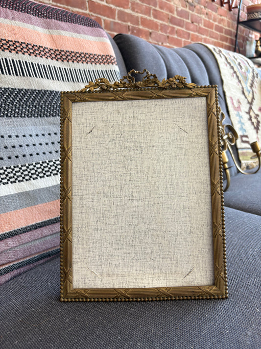 Antique Gilt Brass Picture Frame – 8x10 Ribbons & Bows French-Style Easel