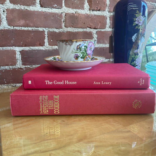 Red Clothbound “The Good House” Vintage Decorative Book for Shelf Styling
