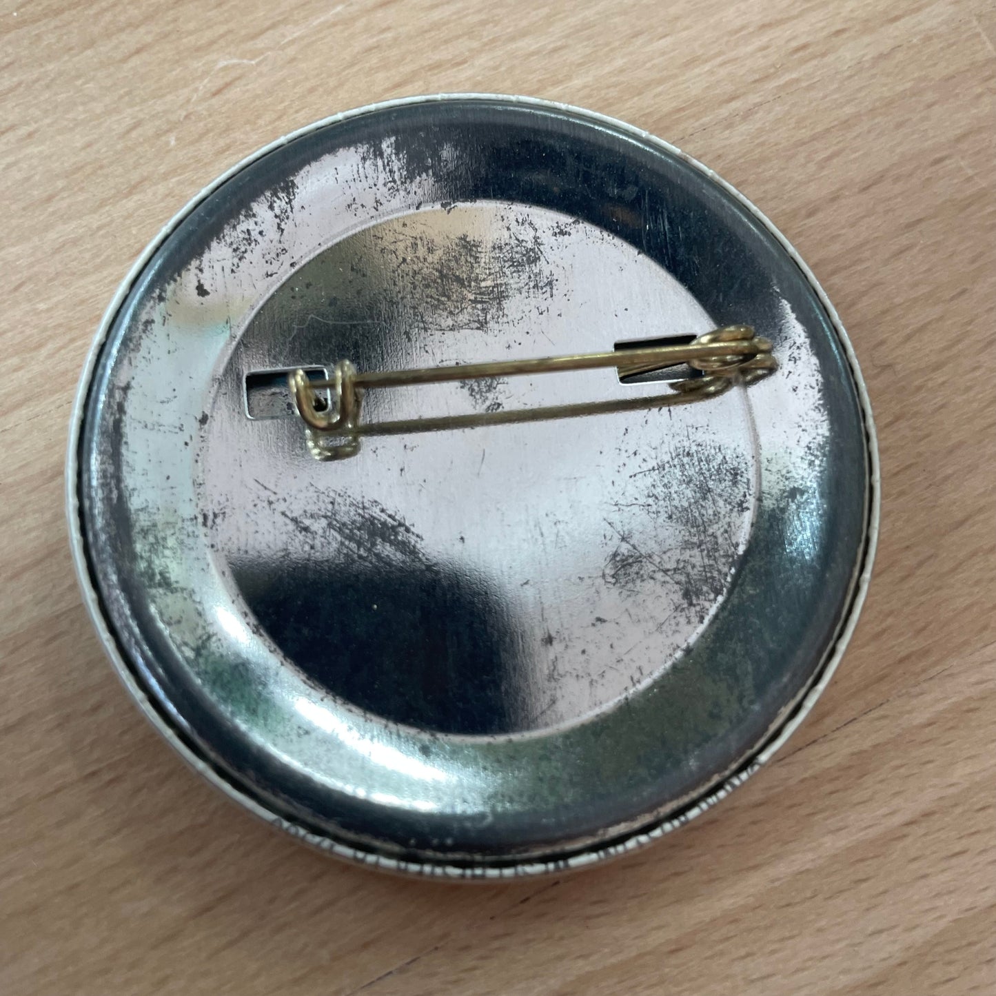 Vintage “Beware the Evil I!” Tiger Pin – 1970s Button Badge