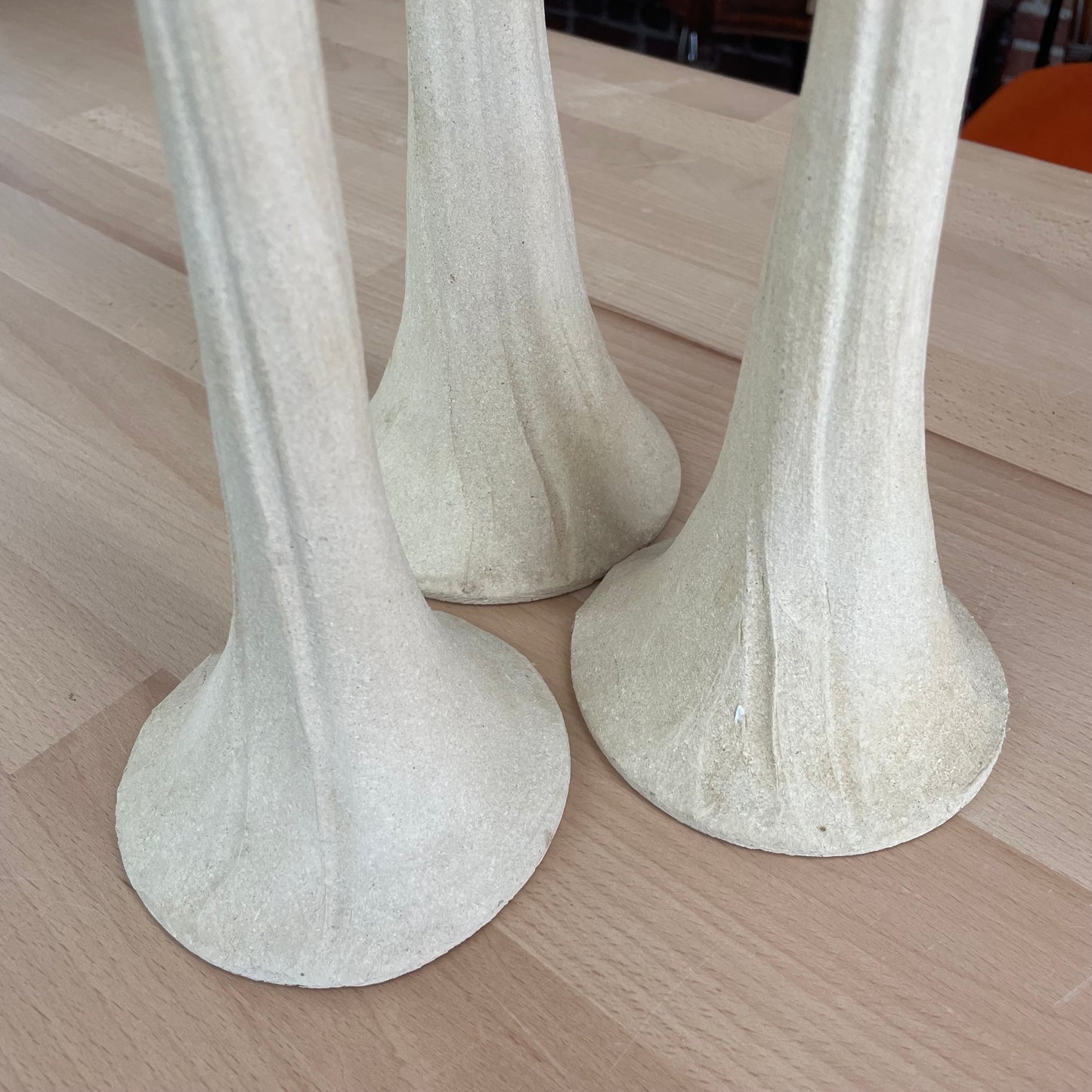 Whimsical Handmade Pottery Candlestick Trio | Sculptural Boho Candle Holders