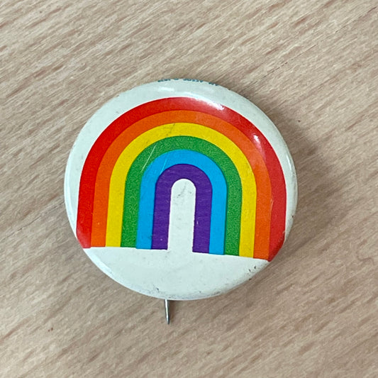 Vintage Rainbow Pride Pinback Button – 1970s LGBTQ+ Ally Badge – 1”
