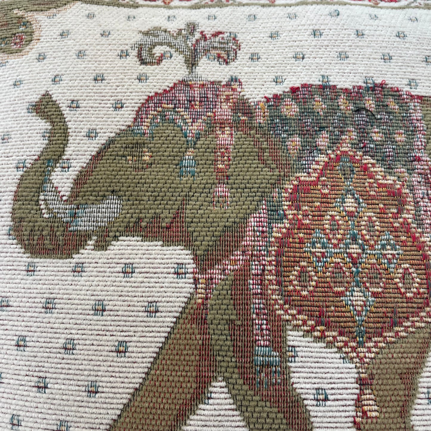 Vintage Tapestry Elephant Pillow with Tassels – Decorative Bohemian Throw Cushion 16” x 16” x 4”