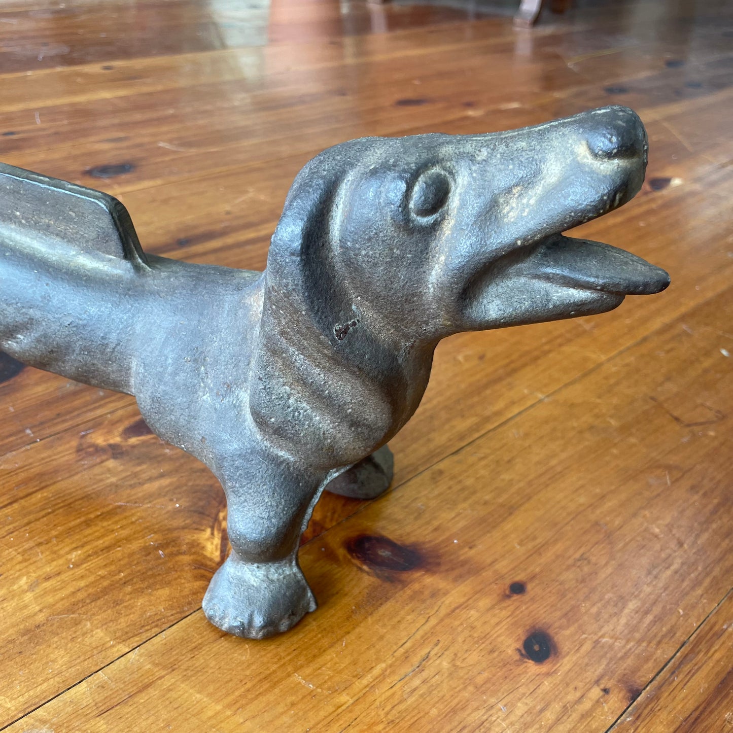 Cast Iron Dachshund Boot Scraper – Early 20th Century Door Stop
