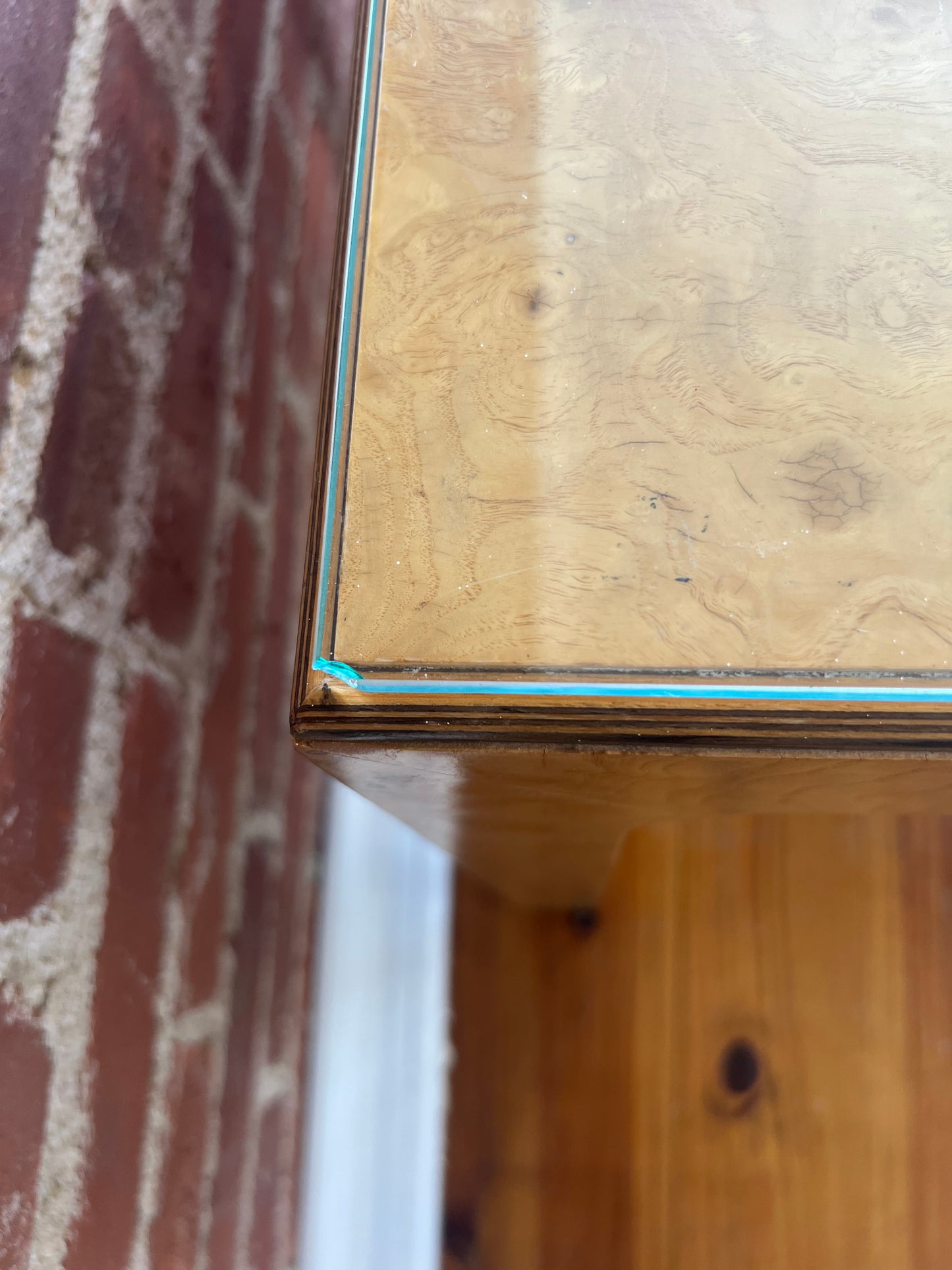 Pair of Henredon Scene Two Burl Wood & Glass End Tables, 1980s MCM