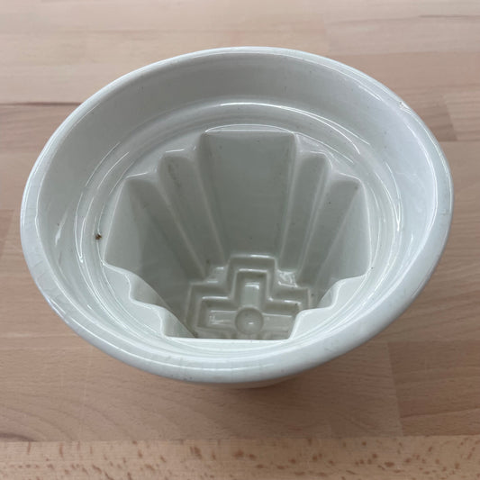 Antique Stoneware Food Mold with Geometric Relief Pattern