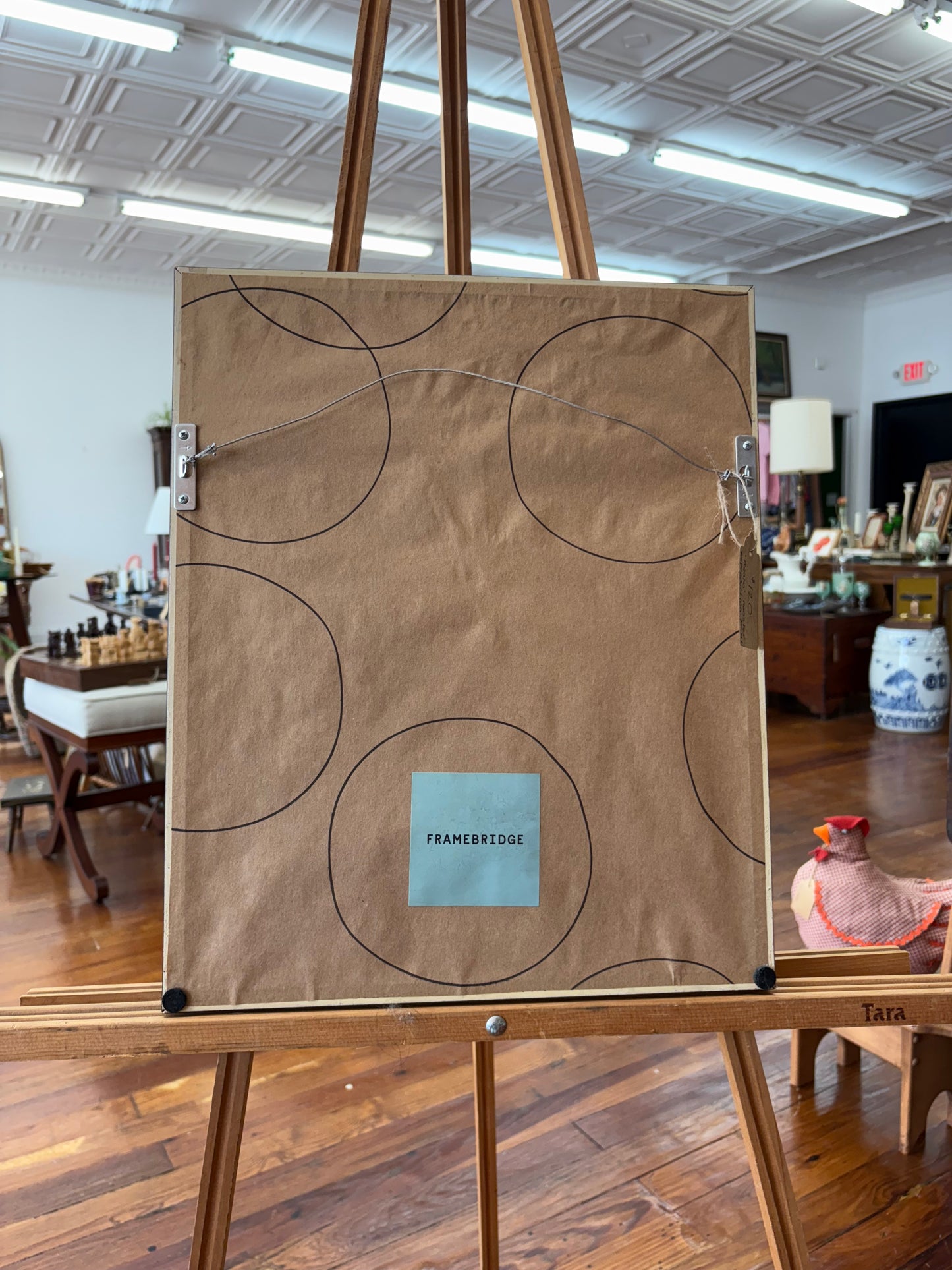 Picasso-Inspired “Le Coq” Line-Drawing Print – Mid-Century Modern Black/Gold Frame 17″