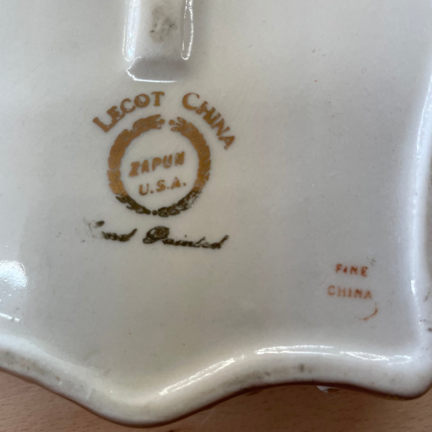 Lecot China Hand-Painted Floral Trinket Box with Gilded Detail