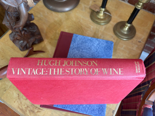 Red Clothbound “Vintage: The Story of Wine” by Hugh Johnson