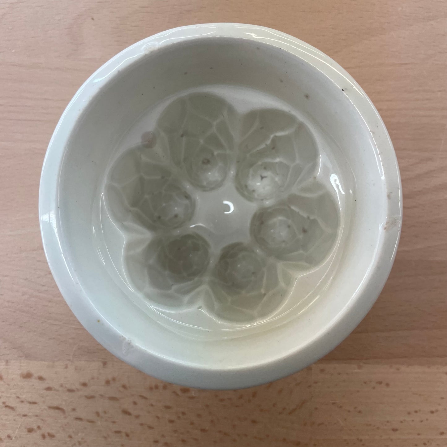 Antique Ironstone Food Mold with Fluted Interior Detail