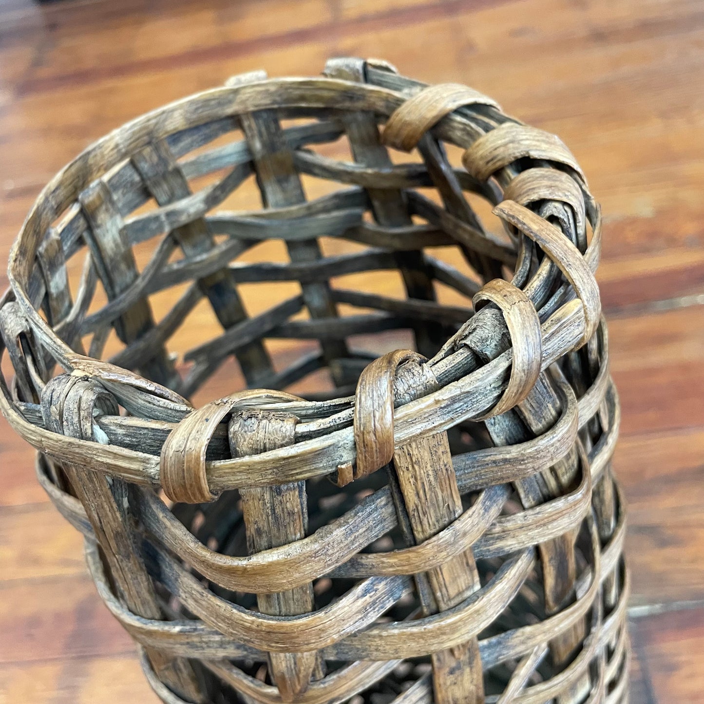 Antique Woven Eel Trap Basket from Chesapeake Bay, 20.5” Tall