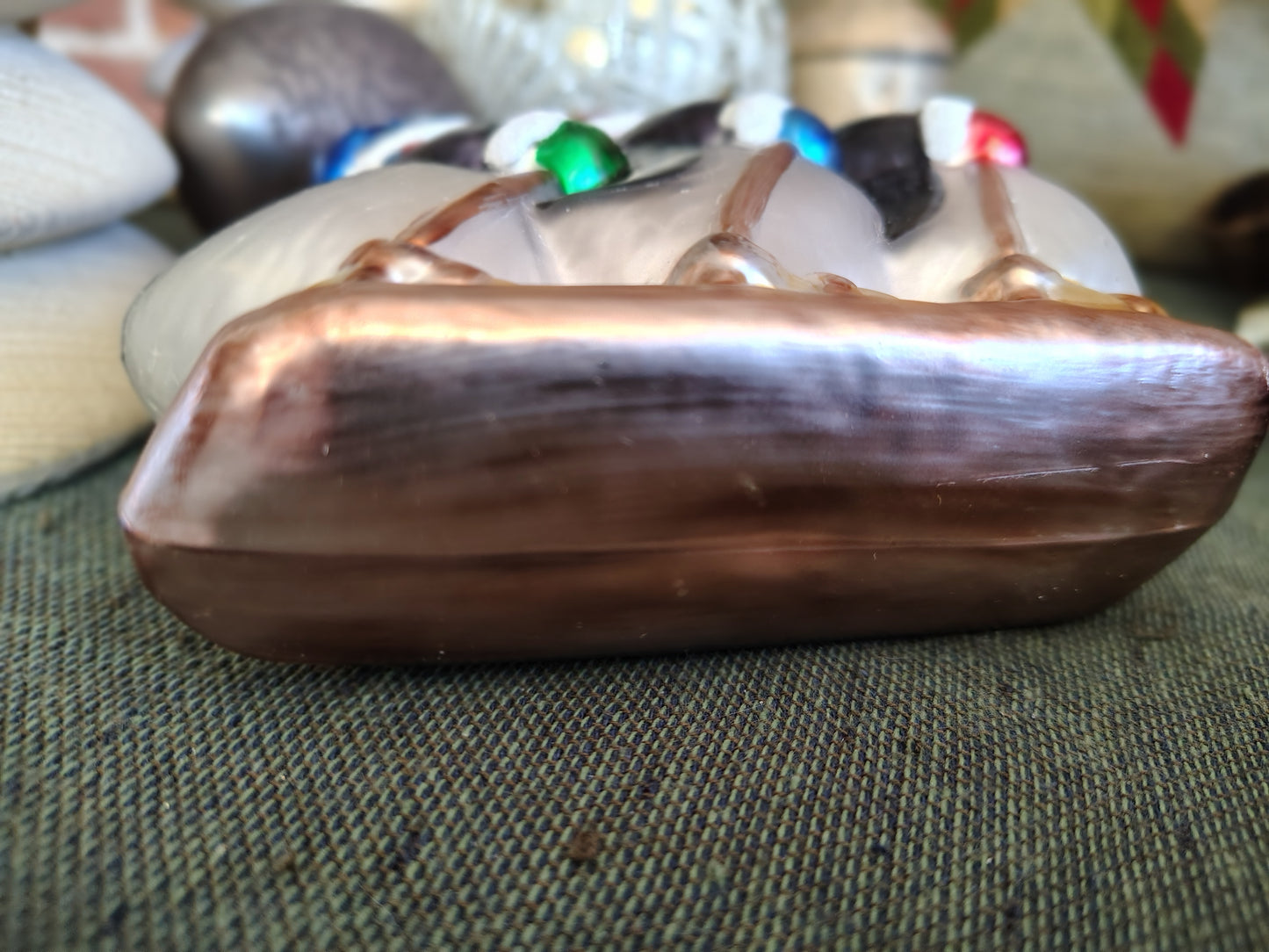 Glass Christmas Ornament – Three Skiing Penguins in Winter Scarves & Hats