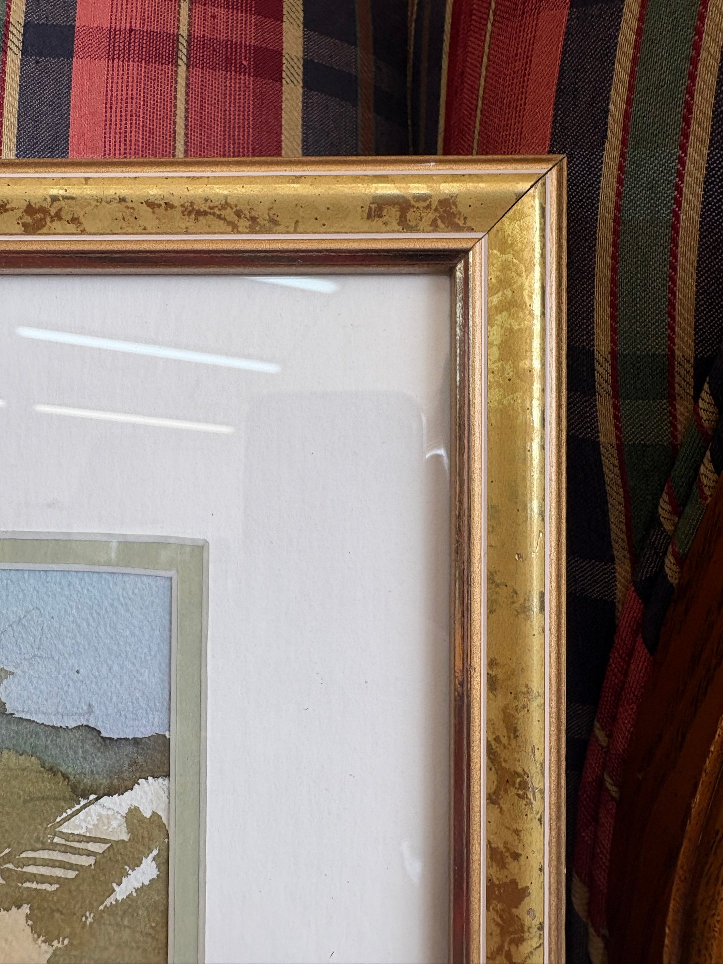 “Beach Scene” by Peter Burman – Framed Watercolor Painting