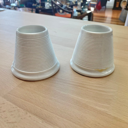 Antique French Ironstone Match Striker Holders, Ribbed Pair, c.1900