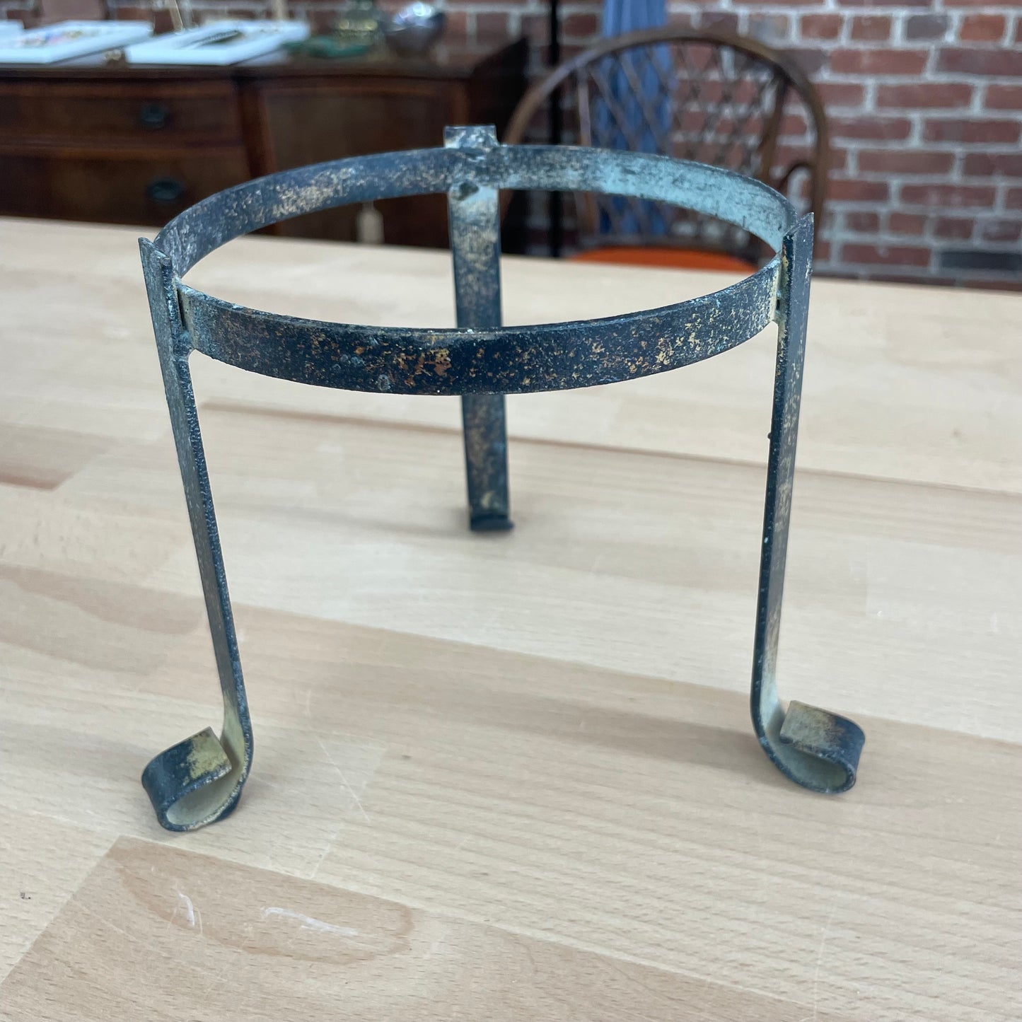 Vintage Amphora Pottery Vessel with Handles and Stand, Greco-Roman Style