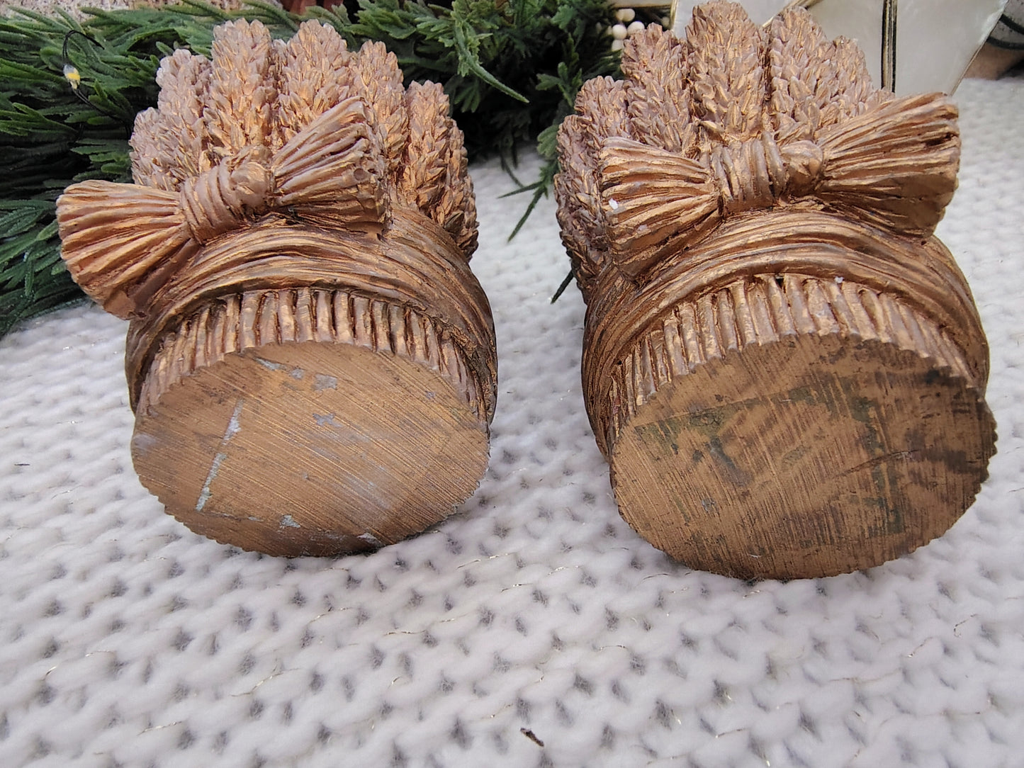 Vintage Fall Wheat Sheaf Taper Candle Holders – Set of 2 Christmas