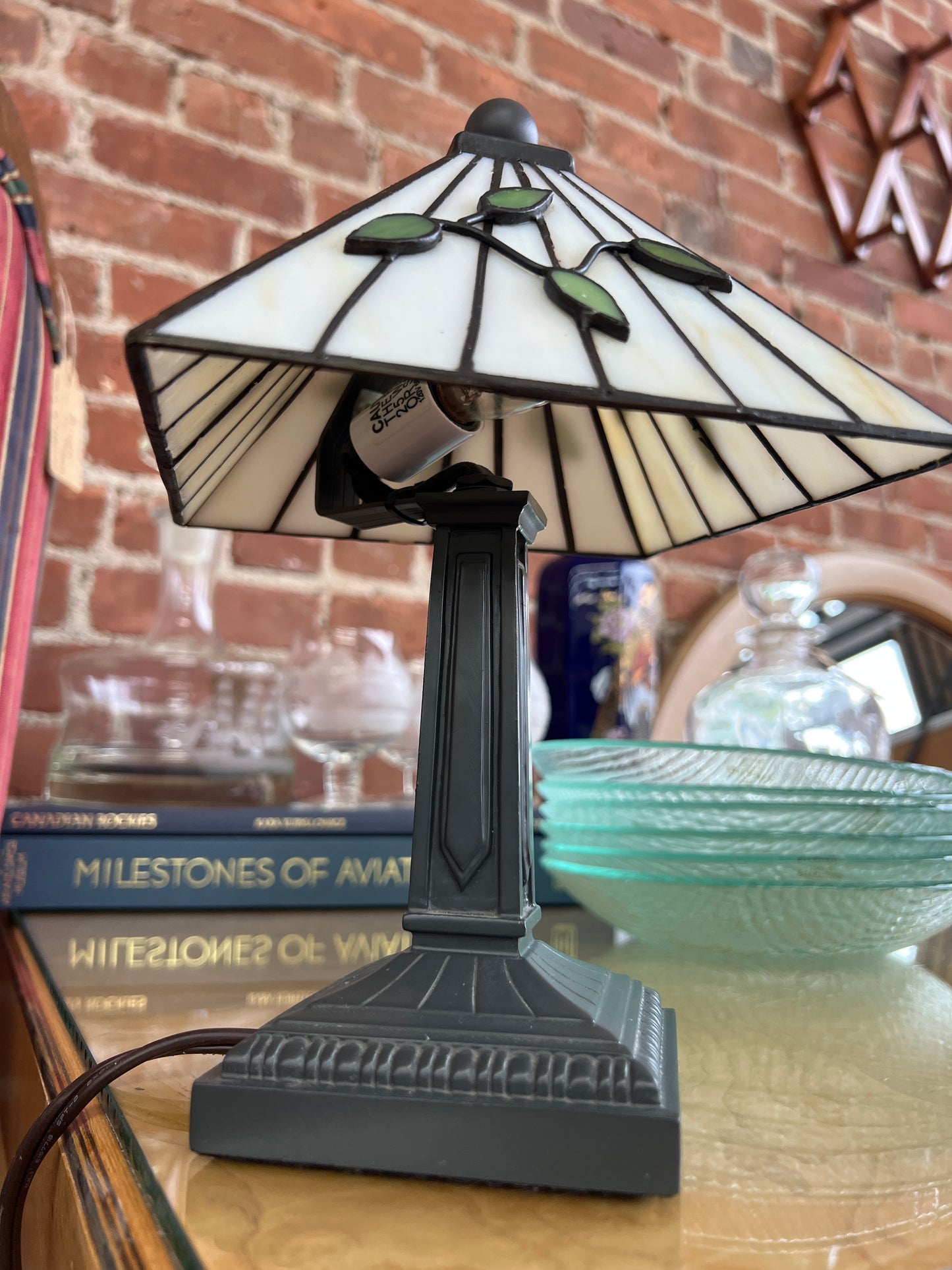 Tiffany Style Bedside Lamp- Leaded Stained Glass