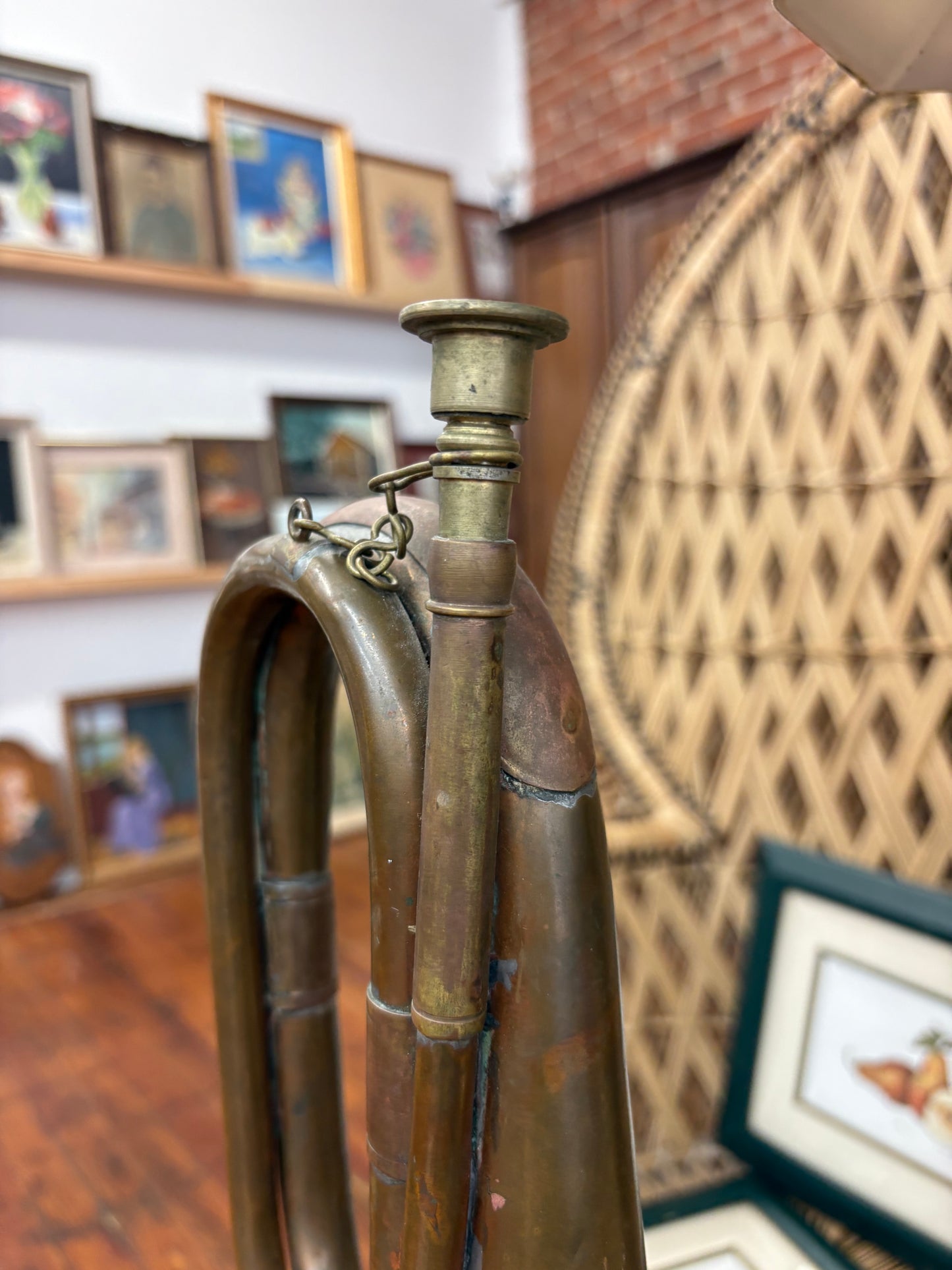 WWI Antique Royal Welsh Fusiliers Bugle – Copper & Brass “23” Regimental Horn, 12″