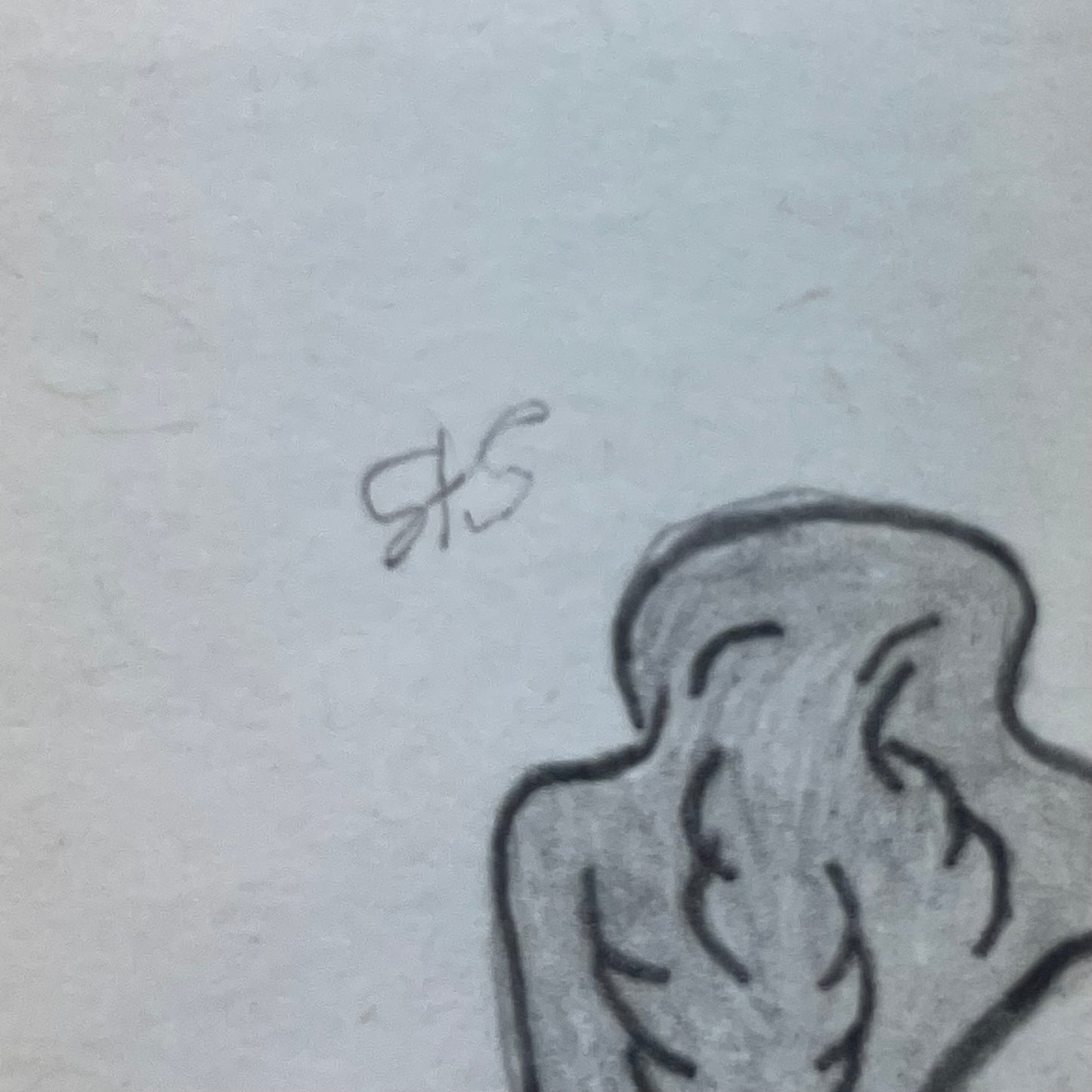 Framed Graphite Ballerina Drawing – Signed Surreal Line Art