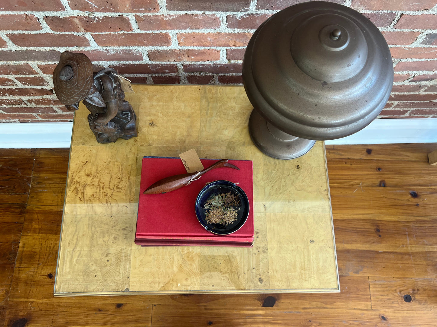 Pair of Henredon Scene Two Burl Wood & Glass End Tables, 1980s MCM