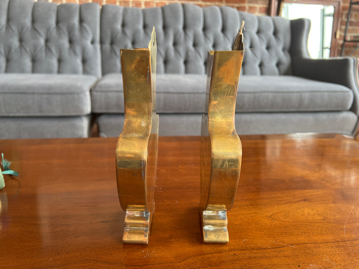 Mid-Century Etched Brass Wall Pockets – Pair of Bird & Floral Hanging Vases Hong Kong