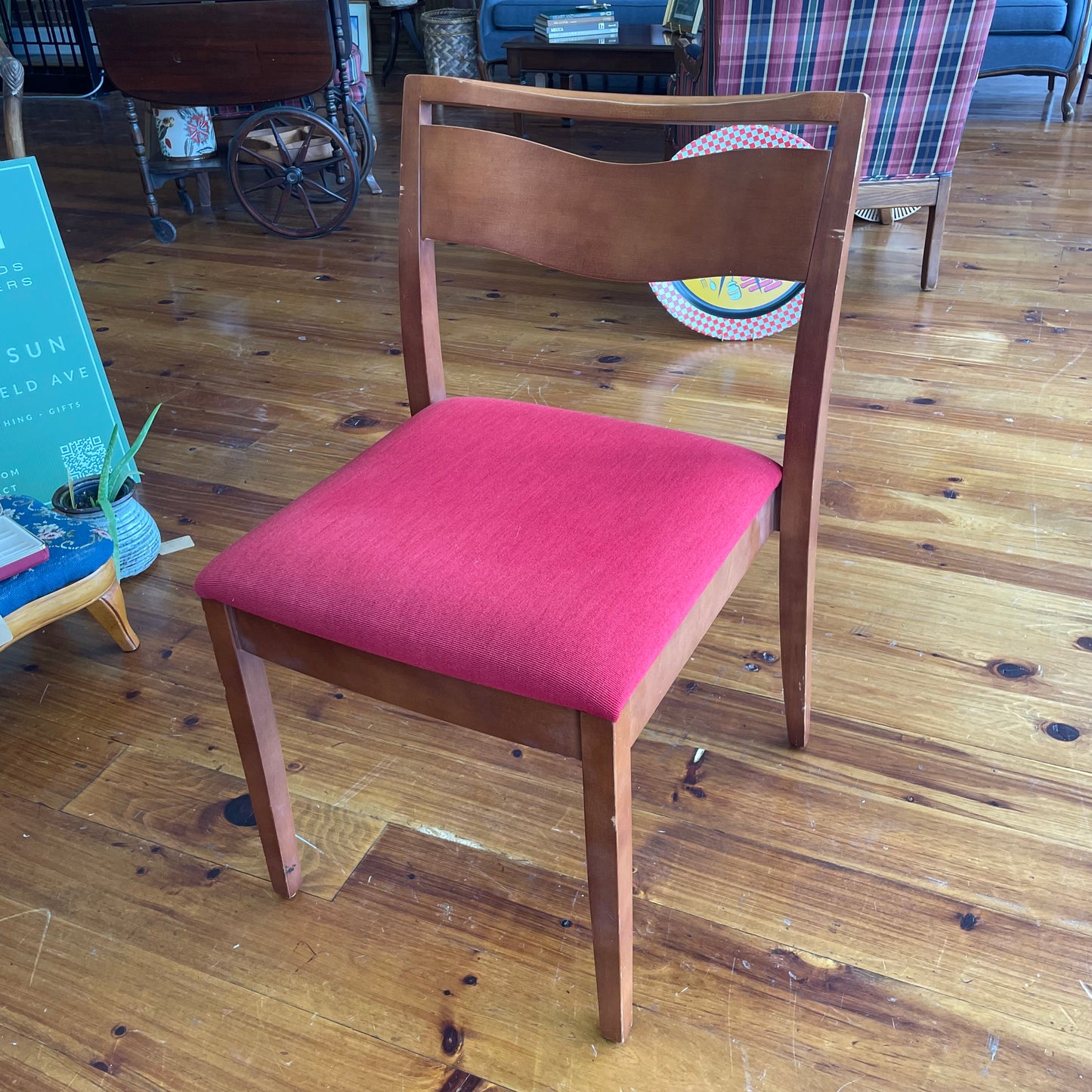 Knoll Studios Jens Risom Side Chairs (Pair) – Red Wool Seats, Mid-Century Icons