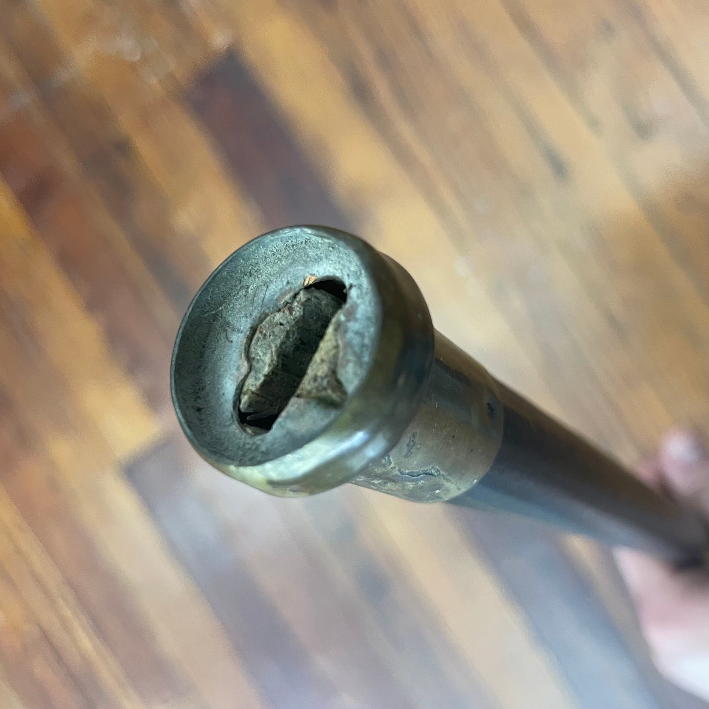 Antique Brass-Handled Sword Cane with Concealed Blade