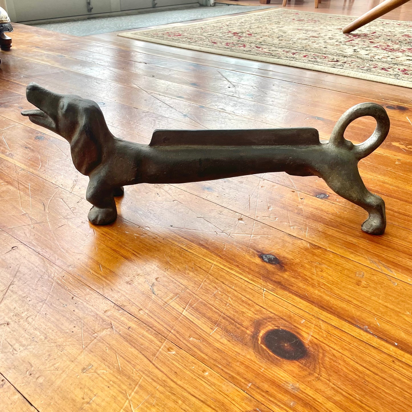 Cast Iron Dachshund Boot Scraper – Early 20th Century Door Stop