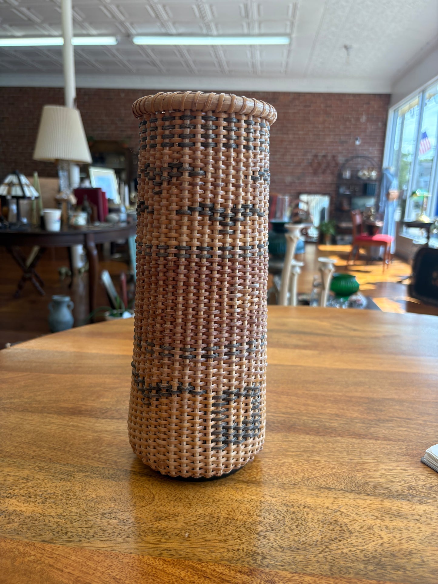 Tall Handwoven Wicker Vase – Nantucket Style Basketry Flower Holder