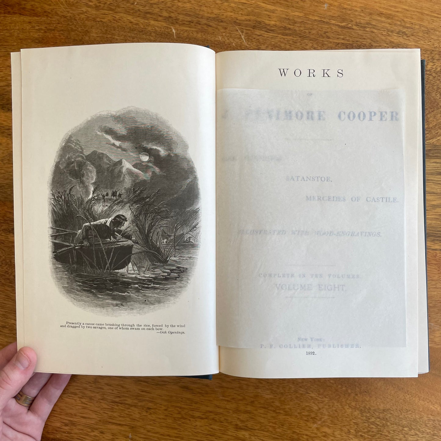 Cooper’s Works – Set of 5 Volumes (1, 7–10) Vintage Decorative Book Stack