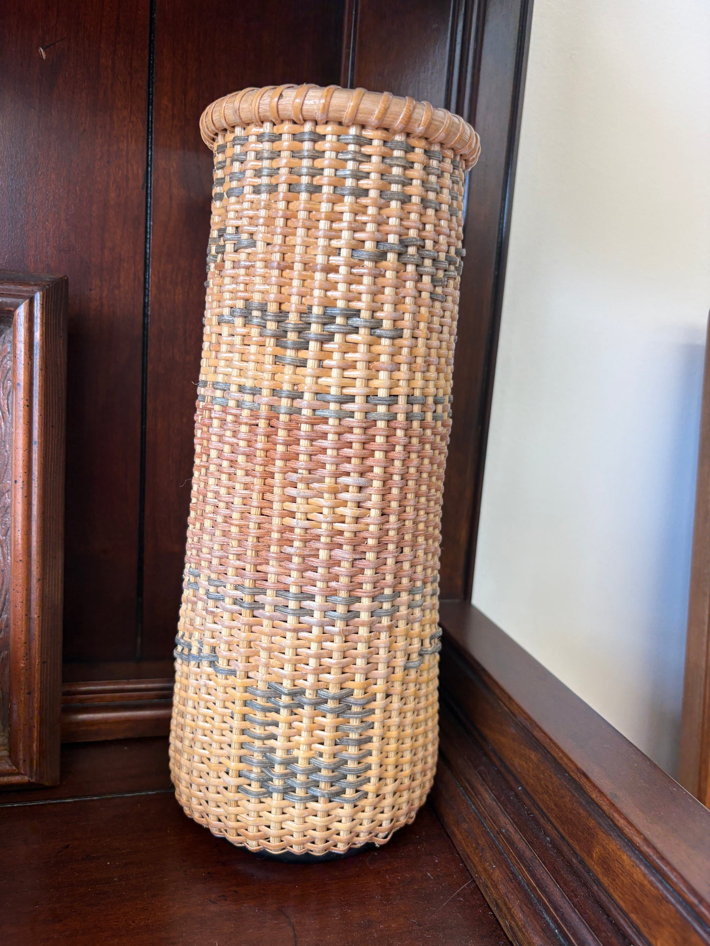 Tall Handwoven Wicker Vase – Nantucket Style Basketry Flower Holder