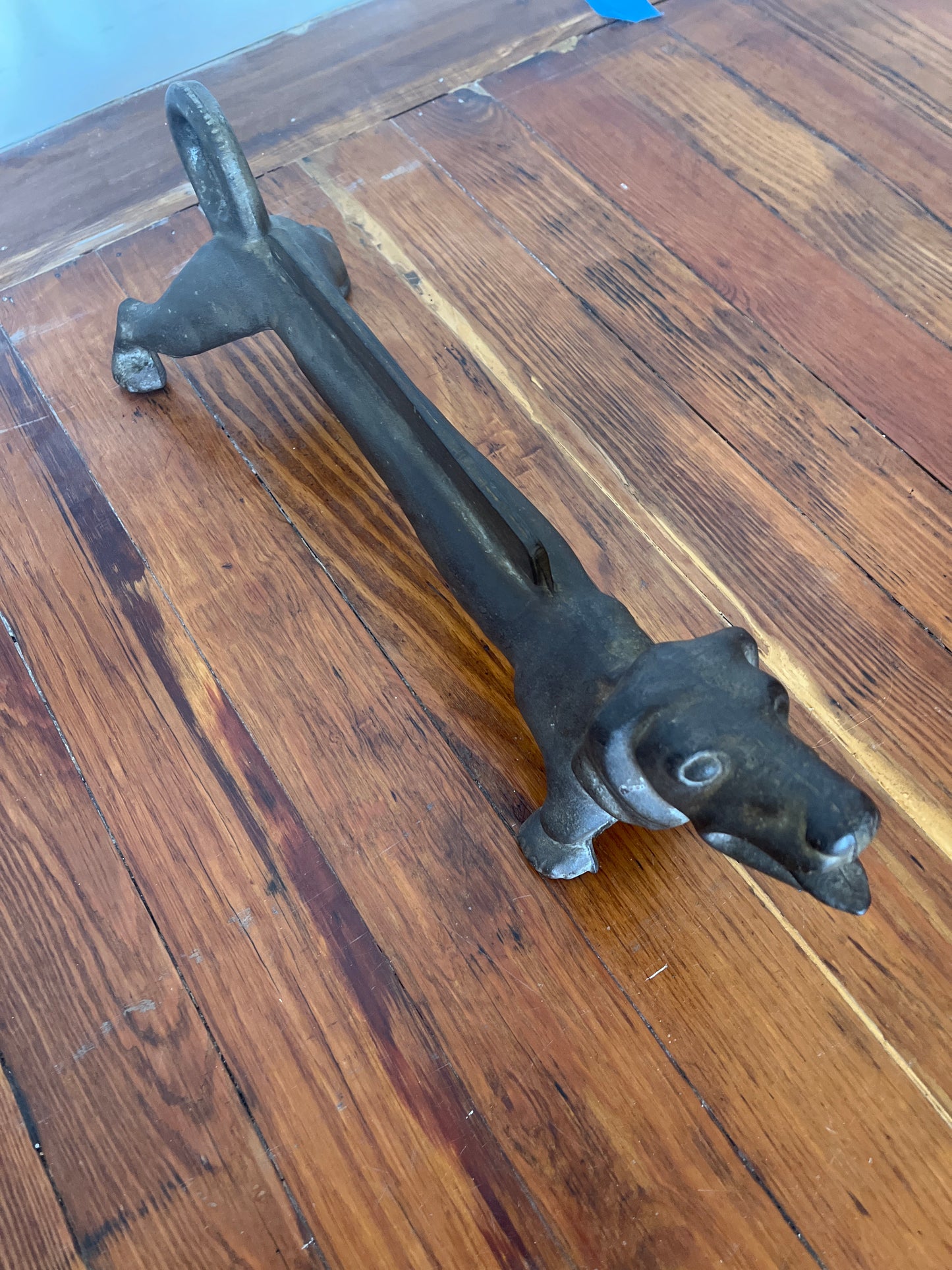 Cast Iron Dachshund Boot Scraper – Early 20th Century Door Stop