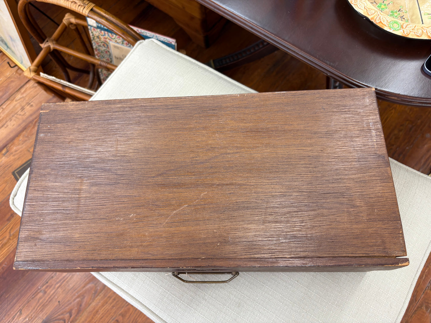 Hand-Carved Wooden Chess Set – Folding 18″ Board w/ Drawers & Brass Handles