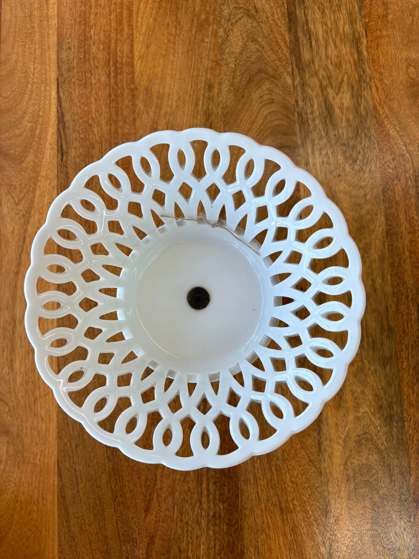 Antique Old Paris White Porcelain Compote – Reticulated Pedestal Bowl, 1800s