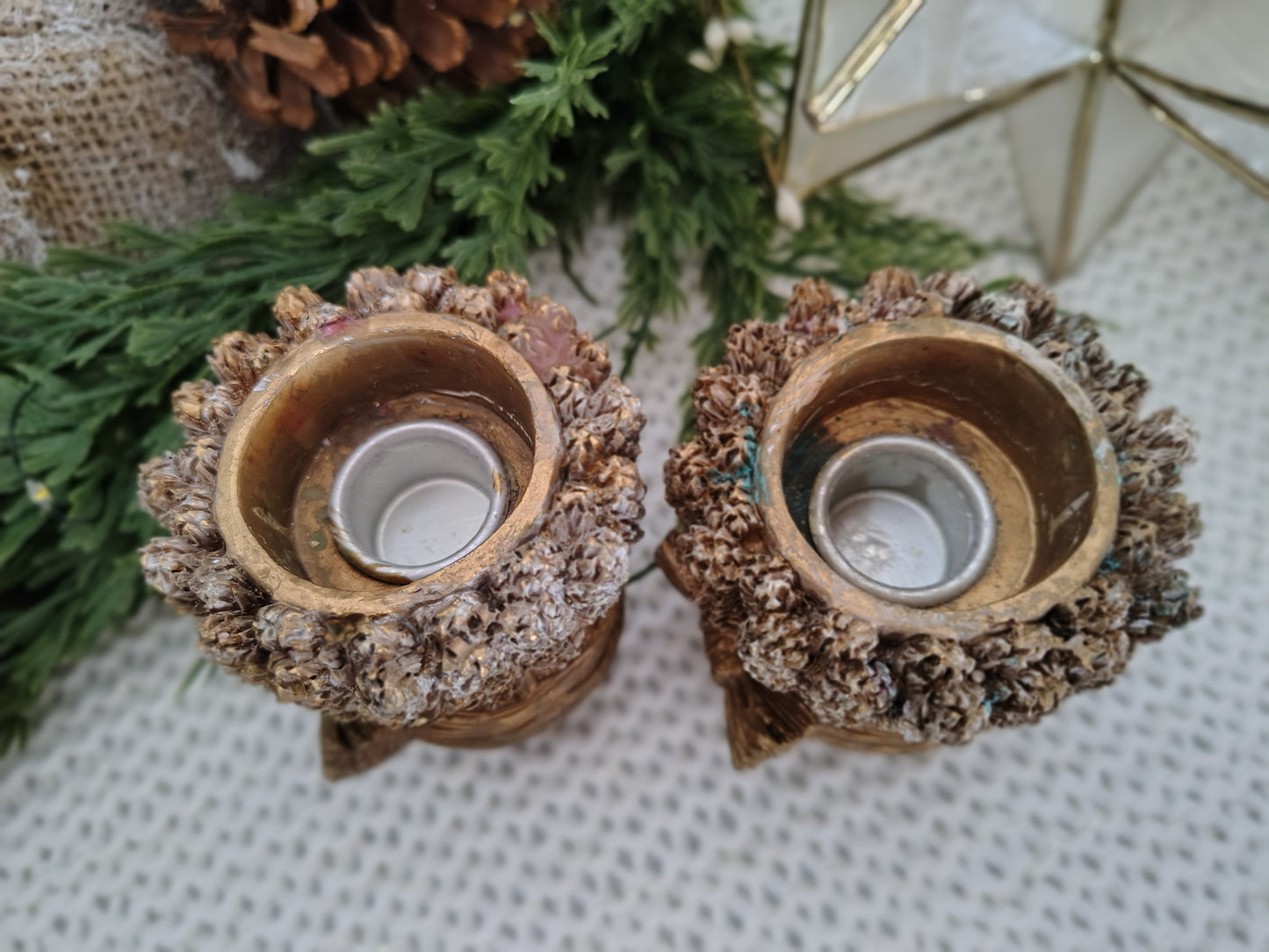 Vintage Fall Wheat Sheaf Taper Candle Holders – Set of 2 Christmas