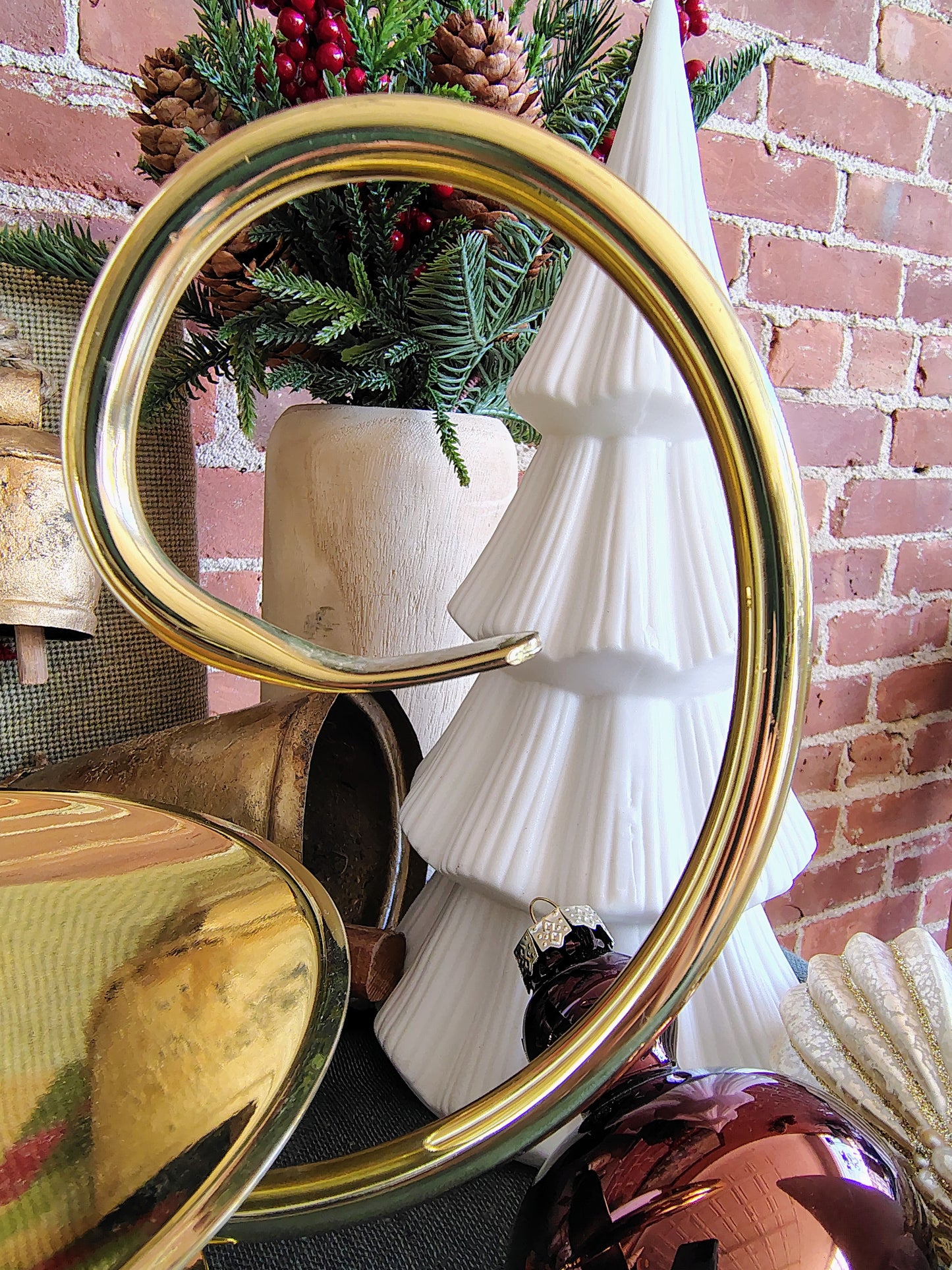 Large Baldwin Solid Brass Candlestick with Swirl Handle Christmas