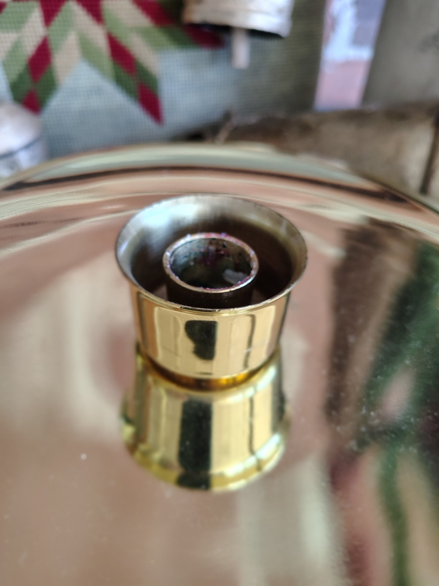 Large Baldwin Solid Brass Candlestick with Swirl Handle Christmas