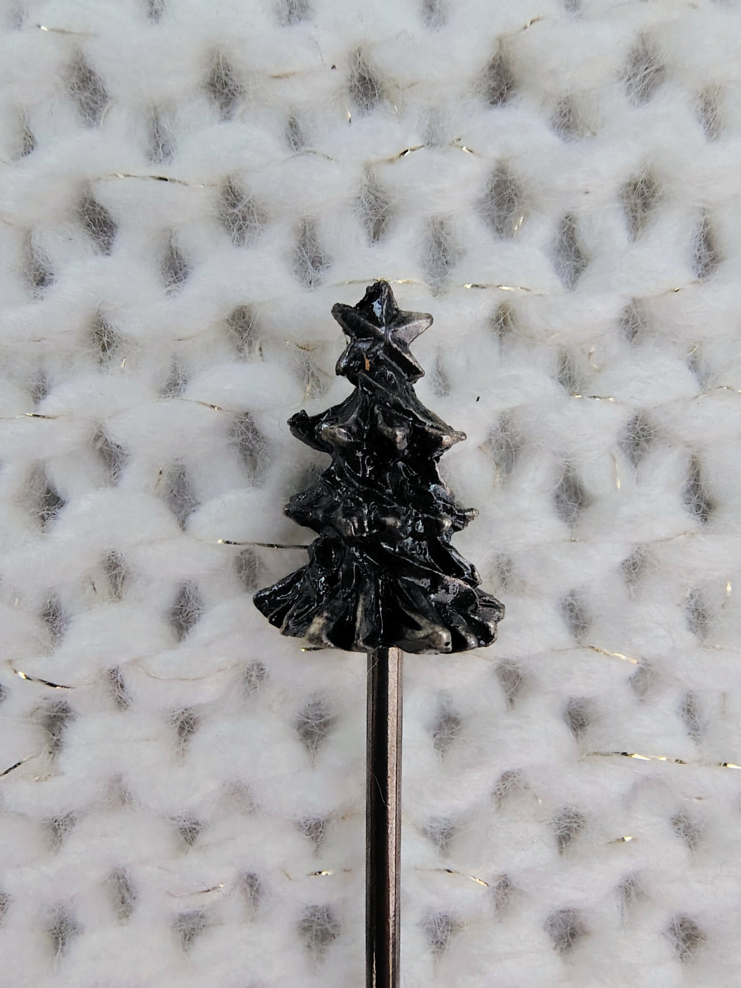 Vintage Holiday Cocktail Picks – Set of 6 Pewter Christmas Appetizer Forks