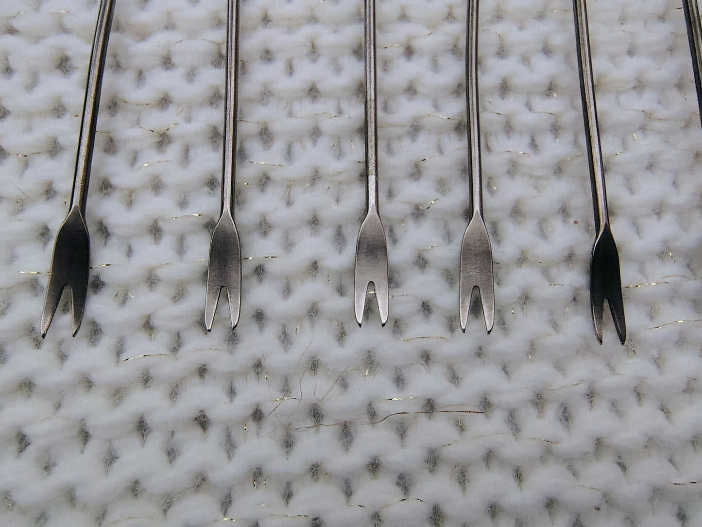 Vintage Holiday Cocktail Picks – Set of 6 Pewter Christmas Appetizer Forks