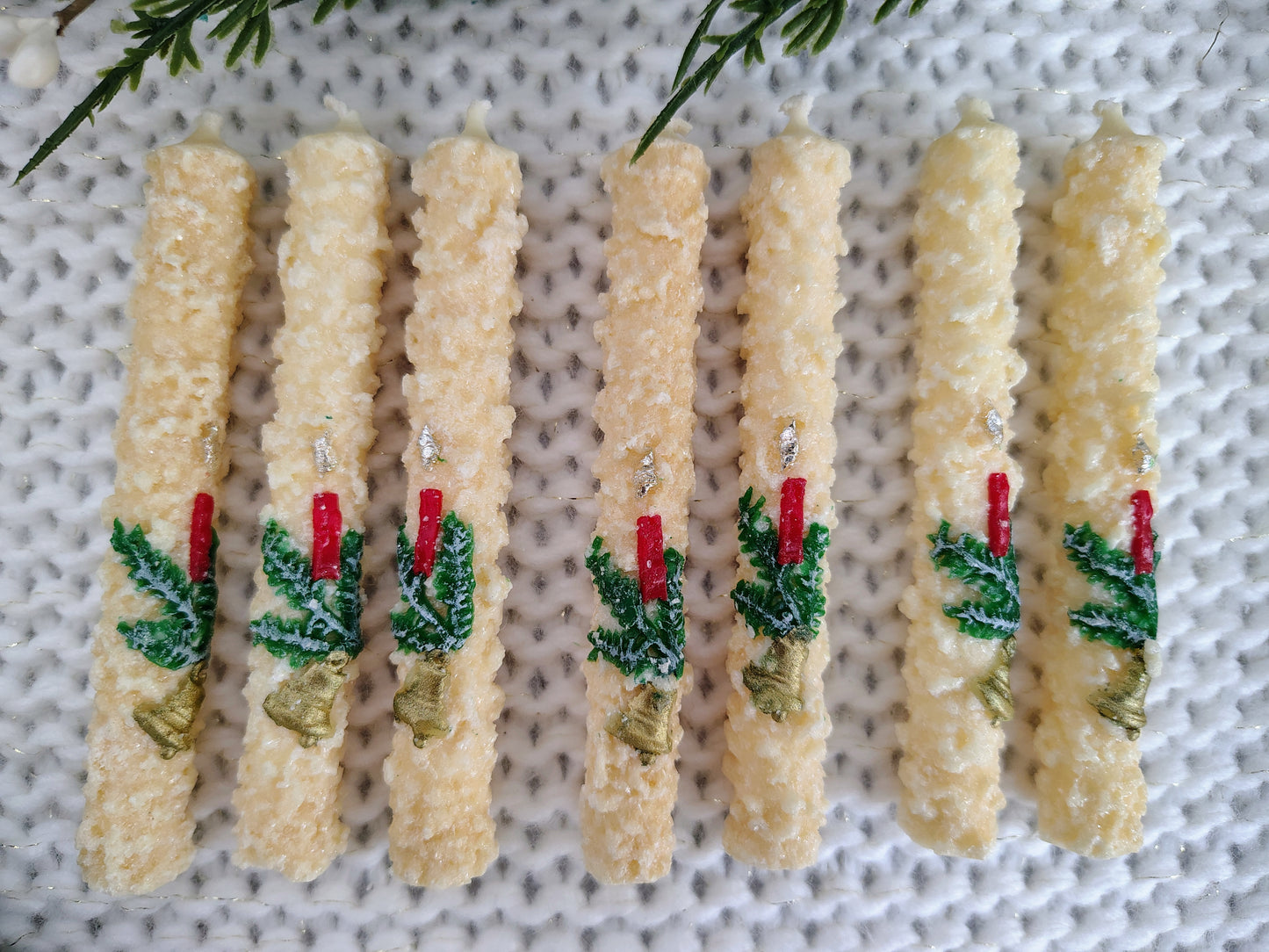 Vintage German “Eiskristallkerze” Christmas Candles – Boxed Set of 12 Rein Stearin Ice Crystal Candles