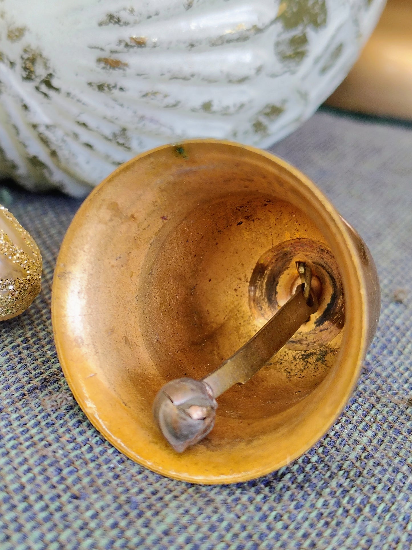 Tiny Copper Bell Christmas Ornament – Vintage Mini Holiday Accent