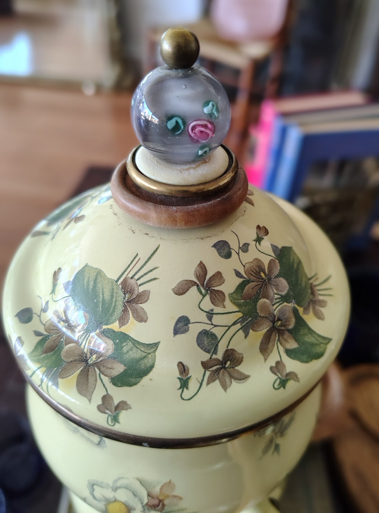 MacKenzie-Childs 1995 Floral Enamelware Teapot, Creamer & Sugar Set