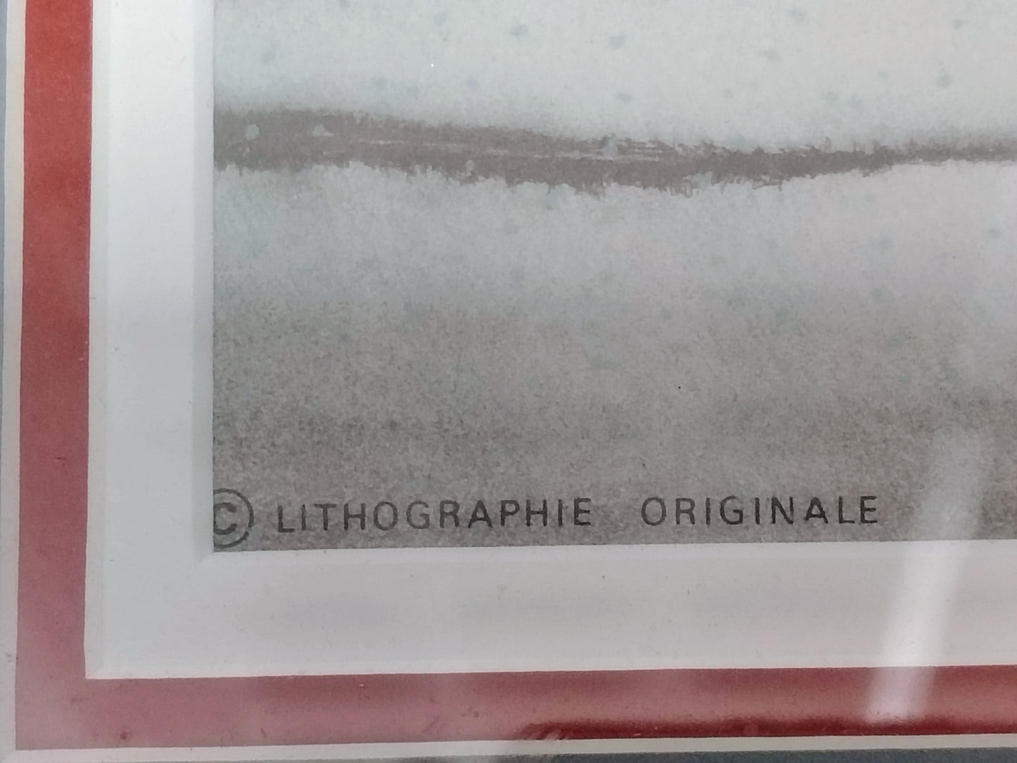 Michel Delacroix Christmas Winter Cityscape Original Lithograph – Snowy Paris Street Scene in Gold Frame