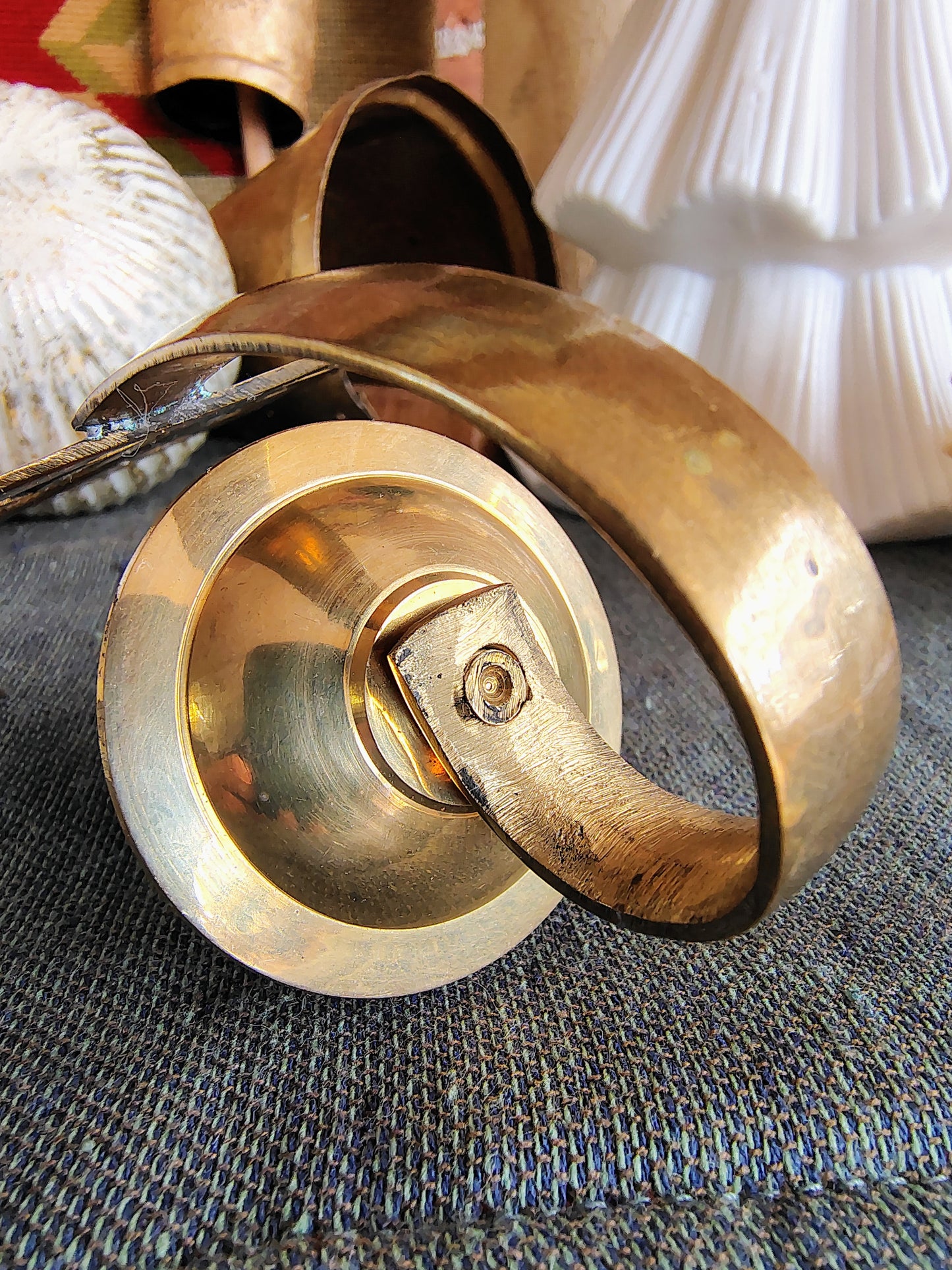 Vintage Brass Christmas Tree Wall Sconce – Mid-Century Holiday Candle Holder